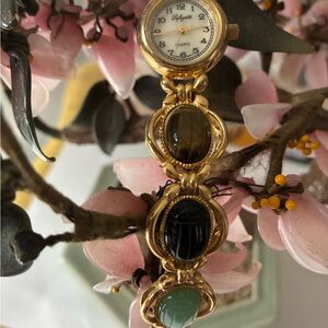 Gold and Gemstone Quartz Watch